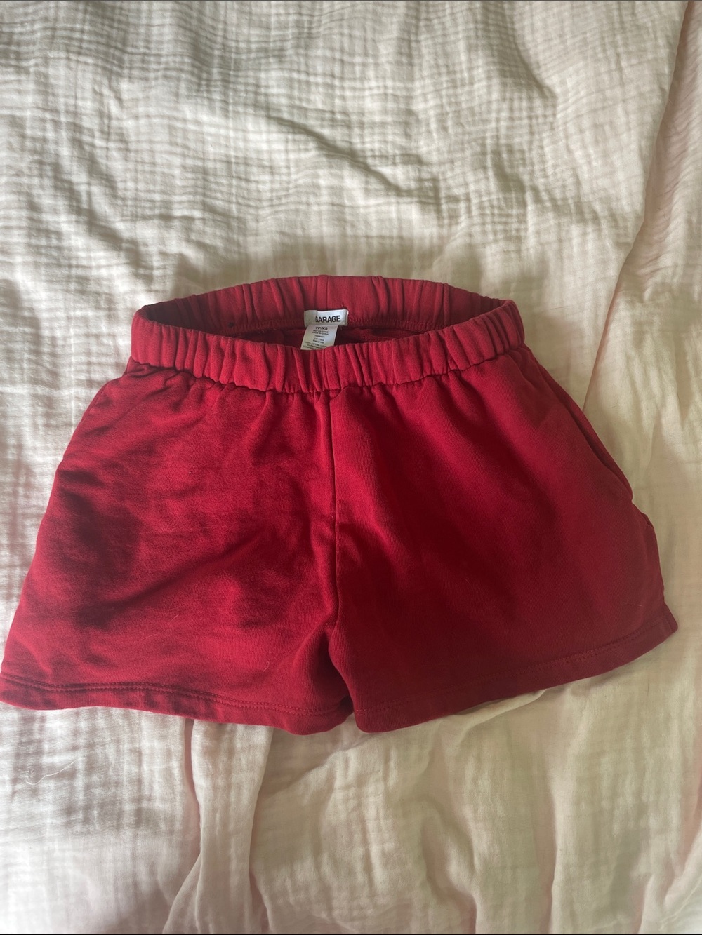 Garage Women's Crimson Elastic-Waist Knit Shorts